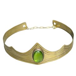GRACIA - Crown, brass, moss green