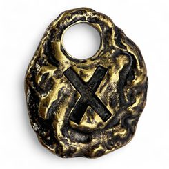 GEBO - rune, old brass
