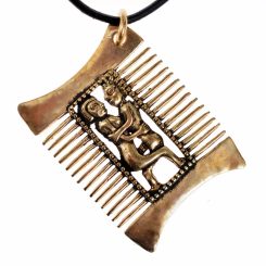 Medieval comb with lovers, bronze