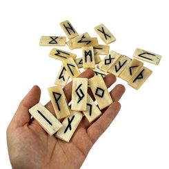 ALGIZ RUNE, deer antler pendant