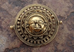 AZTEC SUN, costume brooch