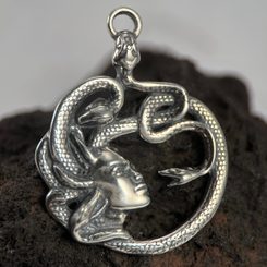 MEDUSA, antique Talisman, silver