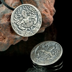 CERNUNNOS from Gundestrup Cauldron, silver pendant