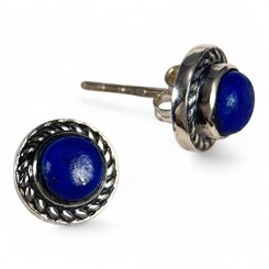 CAELIA, antike Ohrringe aus Silber, Lapislazuli, Ag 925/1000