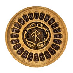 PERTHRO - runic amulet, antic brass