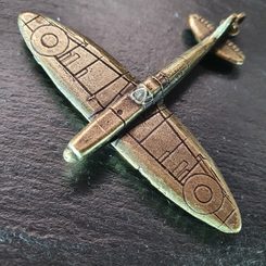 Supermarine SPITFIRE, aircraft pendant, ant.brass zinc