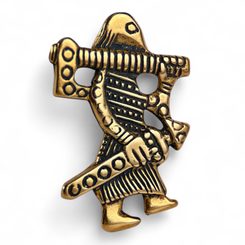 Guerrier viking, Klahammar, réplique, pendentif, bronze
