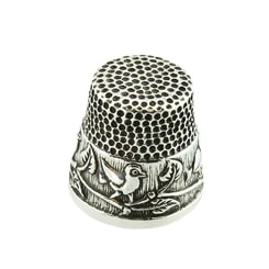 BIRDS, silver thimble