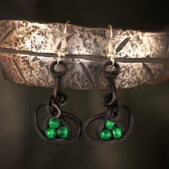 MALACHITE beads, earrings