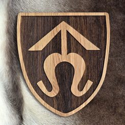 JAN ROHÁČ Z DUBÉ, medieval Hussite coat of arms in shield large