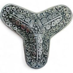 Viking Trefoil Brooch, sterling silver, 29 g