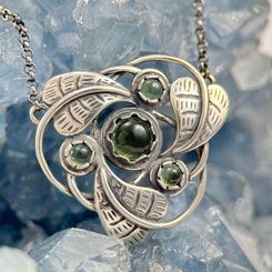SLAVIC RING with MOLDAVITE, silver