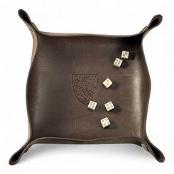 Leather Scrolling Dice Tray