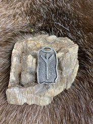 ALGIZ - rune amulet zinc antique silver