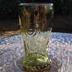 Glass with Celtic Spirals