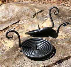 Medieval Candle Holder, forged, Spiral