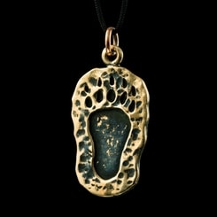 Bear Print, bronze pendant