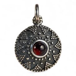 ISOLDA, hessonite, silver pendant
