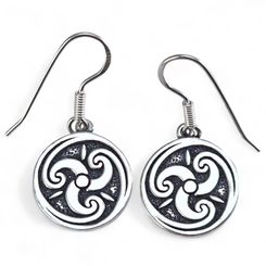 SPIRALES CELTIQUES, boucles d'oreilles en argent, Ag 925