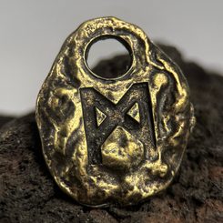 KENAZ - Rune Pendant, zinc ant.brass