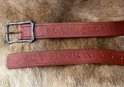Pine cones, forester's leather belt, dark brown