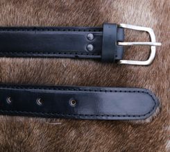 LORIC, luxury leather belt with silver buckle