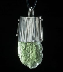 ERIS, Czech Moldavite Sterling Silver Pendant