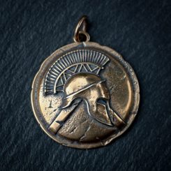SPARTE, guerrier spartiate, pendentif, bronze