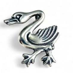 SWAN, medieval pendant, silver