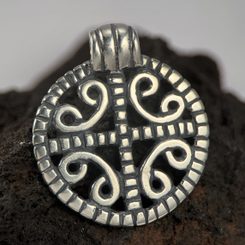Sun Cross, 5th century, Prague - Zličín, Bohemia, large, silver 925/1000, 16g