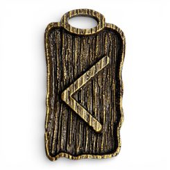 KENAZ - Rune Pendant, zinc ant.brass