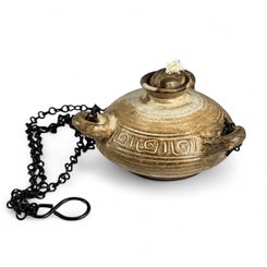 Hanging Oil Lamp - ceramic, 3 wick