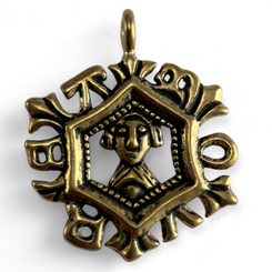 AMULETTE D'AMOUR MEDIEVAL - pendentif en bronze