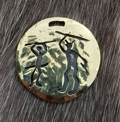 KRIGER, Warrior Pendant, Tanum petroglyph, brass
