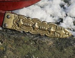 Viking strap end for belts, Borre, tin
