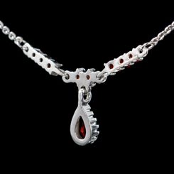 LUNA pendant, garnet, silver 925 11g