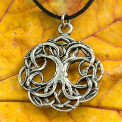CELTIC TREE OF LIFE, knotted, zinc pendant, antique silver