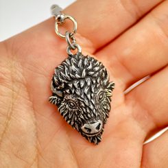 Bizon - Tatanka key ring, zinc antique silver