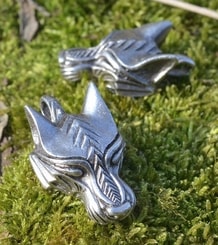 WARG, Loup nordique, pendentif viking, zinc