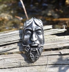 GREENMAN, tin pendant, silver plated