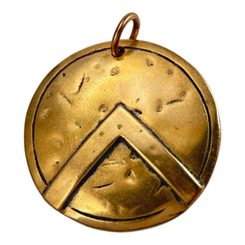 Bouclier Spartiate, pendentif en bronze