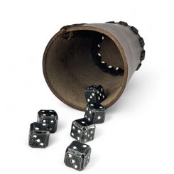 Lederbecher für Würfel mit Deckel