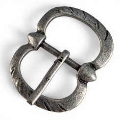 Boucle médiévale pour lanières, argent vieilli, 10 mm
