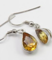 RUTH, silver earrings, citrine, Ag 925/1000