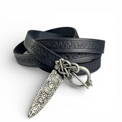 BORRE Viking Leather Belt embossed black
