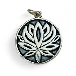Fleur de Lotus sacrée, pendentif, argent