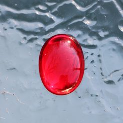 CABOCHON Glas 25x18 mm blau