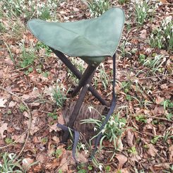 LEATHER folding tripod, chair - for fishermen