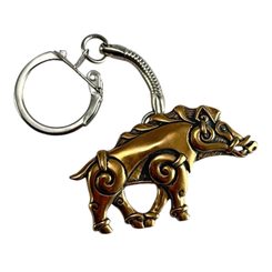 CELTIC BOAR, bronze, key ring