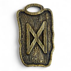 Dagaz - Rune Pendant zinc, ant.brass